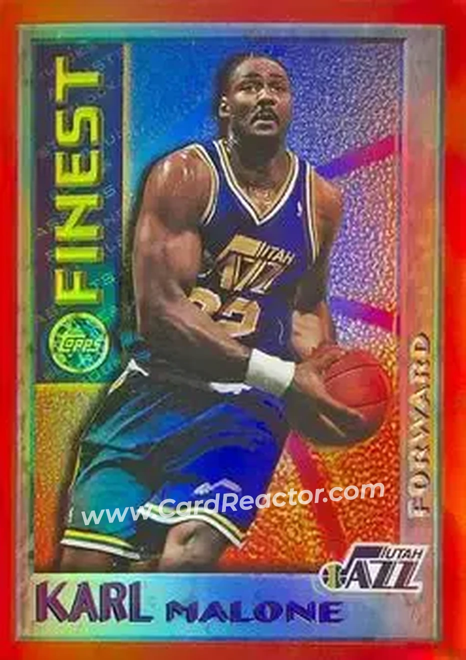 1995-96 Finest - Mystery Finest Bordered Refractors #M12 - Karl Malone - Utah Jazz - Front