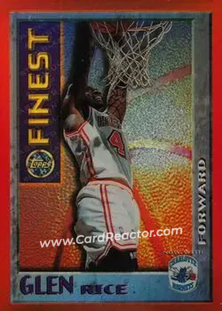 1995-96 Finest - Mystery Finest Bordered Refractors #M18 - Glen Rice - Charlotte Hornets - Front