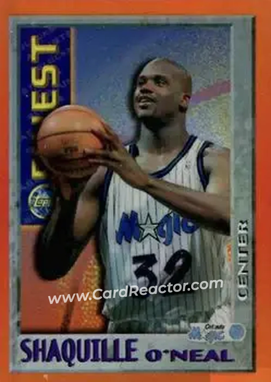 1995-96 Finest - Mystery Finest Bordered Refractors #M22 - Shaquille O'Neal - Orlando Magic - Front 1995-96 Finest - Mystery Finest Bordered Refractors #M22 - Shaquille O'Neal - Orlando Magic - Front