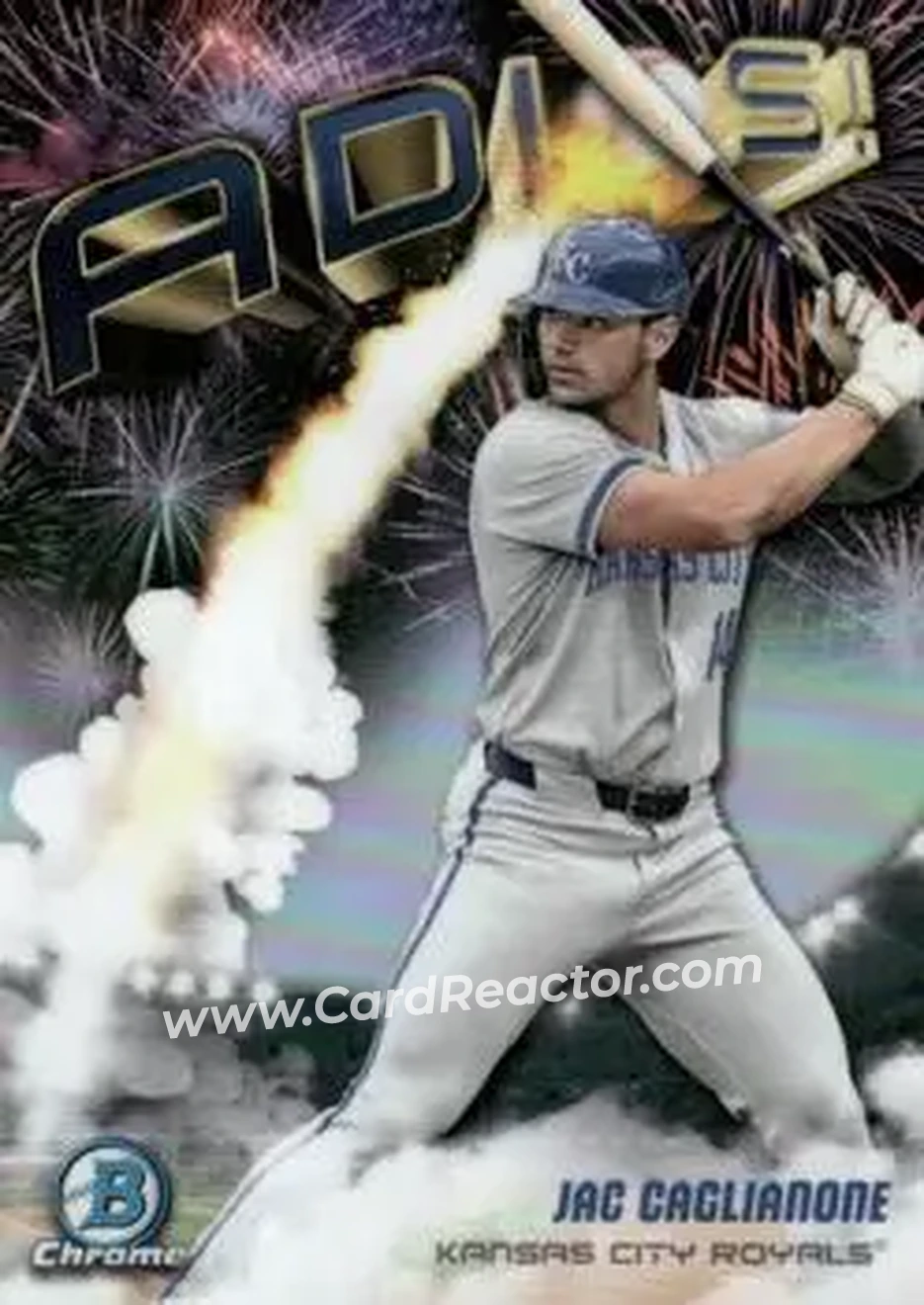 2025 Bowman Chrome - Adios #AD-3 - Jac Caglianone - Kansas City Royals - Front