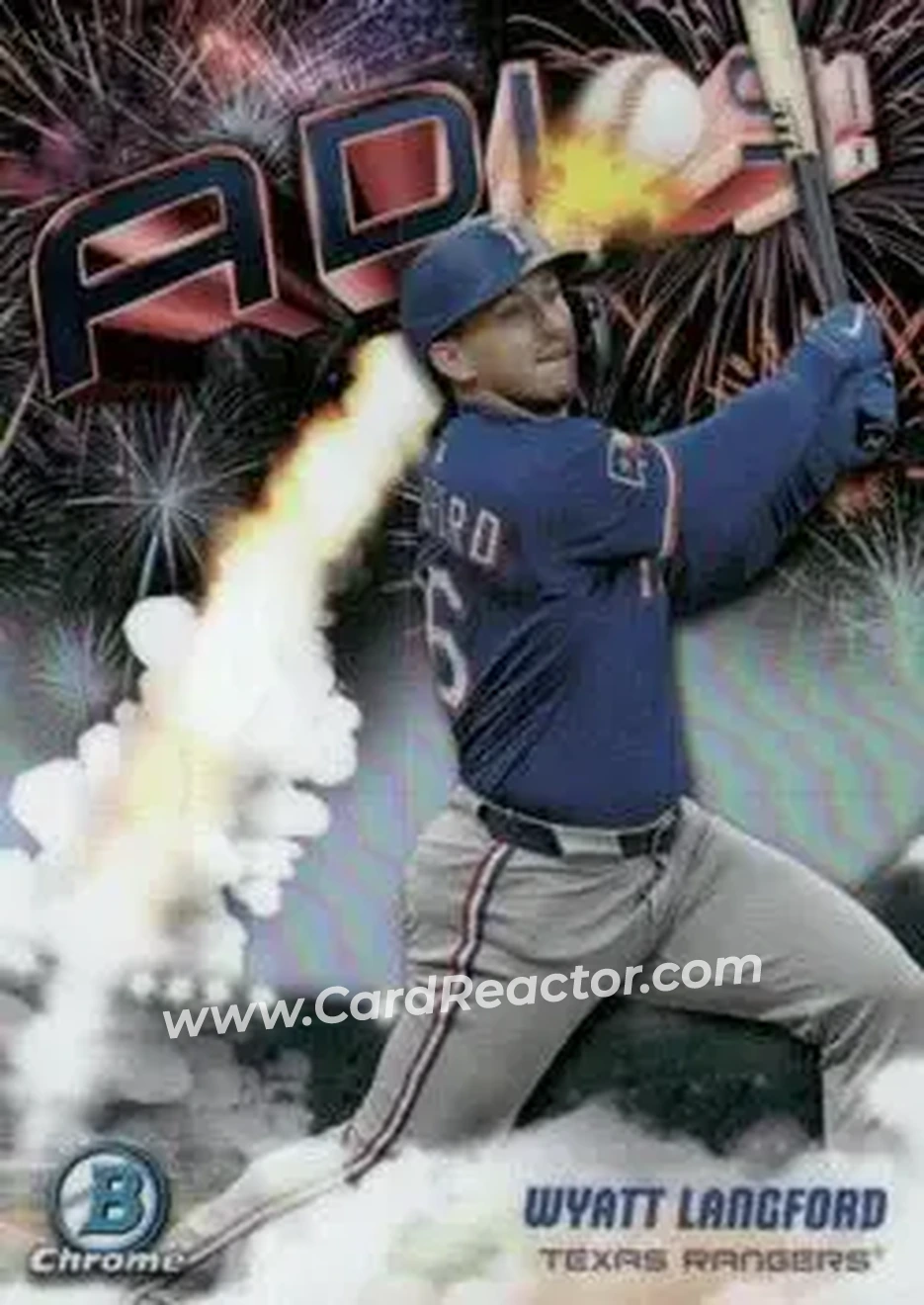 2025 Bowman Chrome - Adios #AD-11 - Wyatt Langford - Texas Rangers - Front