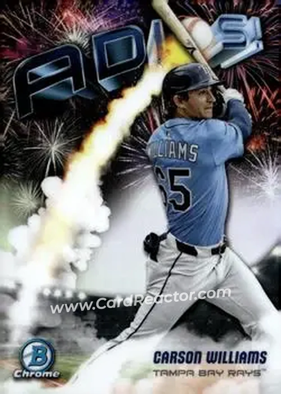 2025 Bowman Chrome - Adios #AD-21 - Carson Williams - Tampa Bay Rays - Front