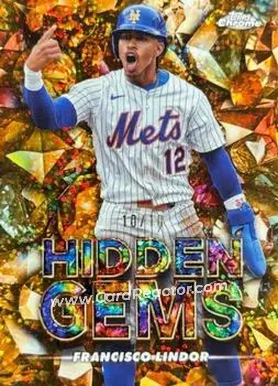 2025 Bowman Chrome - Hidden Gems Citrine #HG-27 - Francisco Lindor - New York Mets - Front