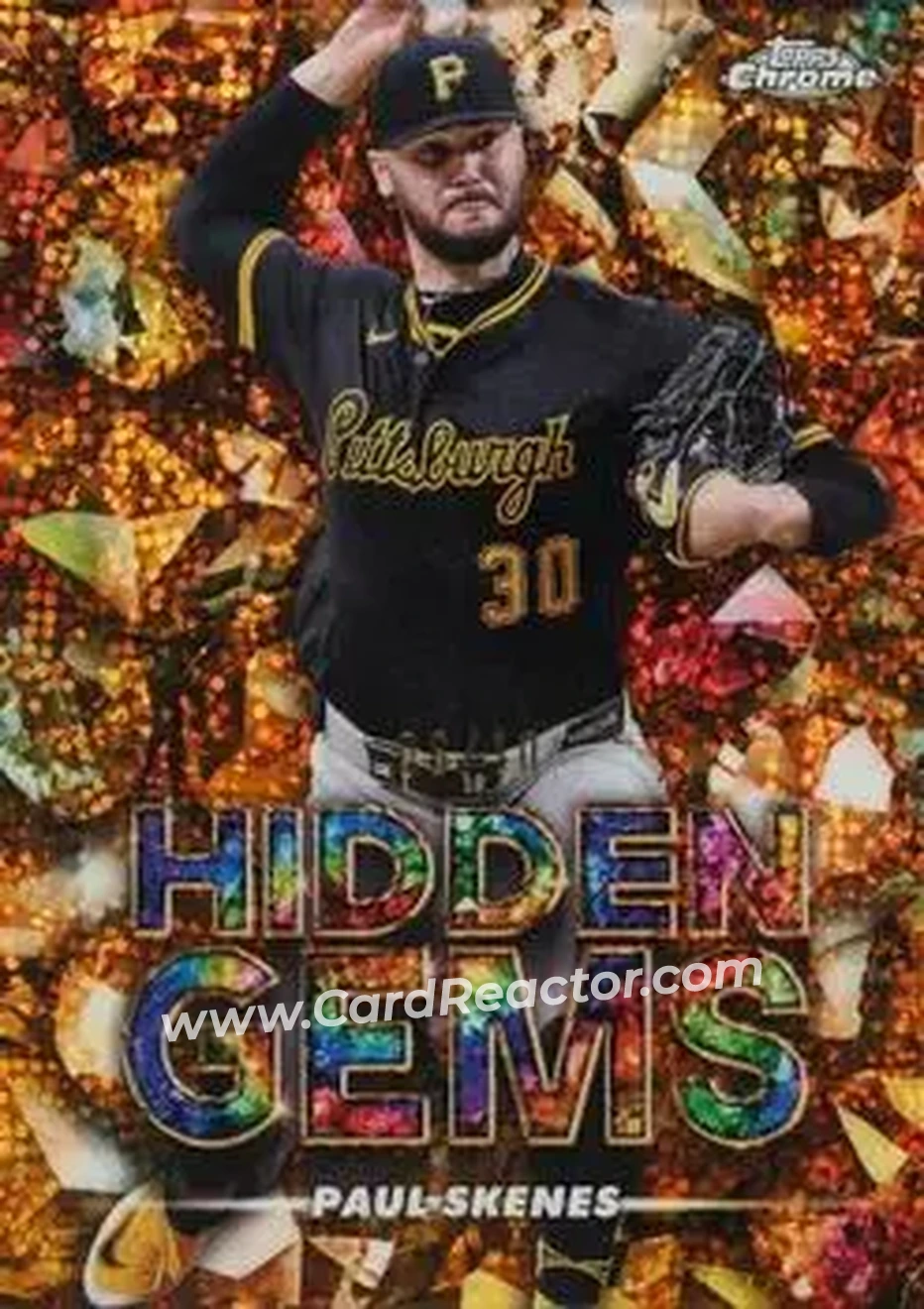 2025 Bowman Chrome - Hidden Gems Citrine #HG-32 - Paul Skenes - Pittsburgh Pirates - Front