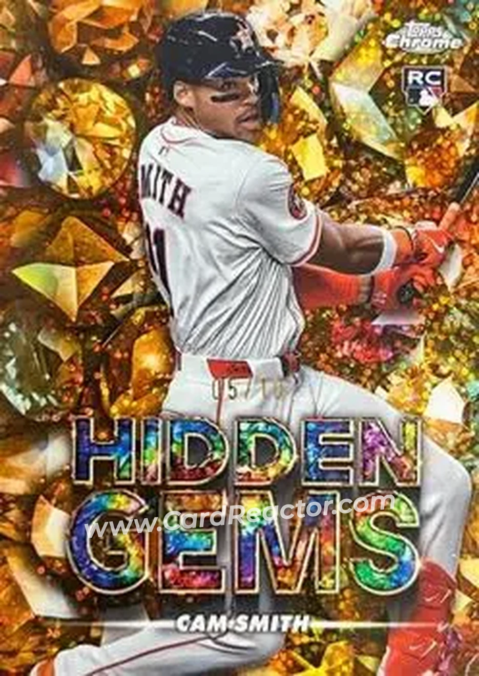 2025 Bowman Chrome - Hidden Gems Citrine #HG-40 - Cam Smith - Houston Astros - Front