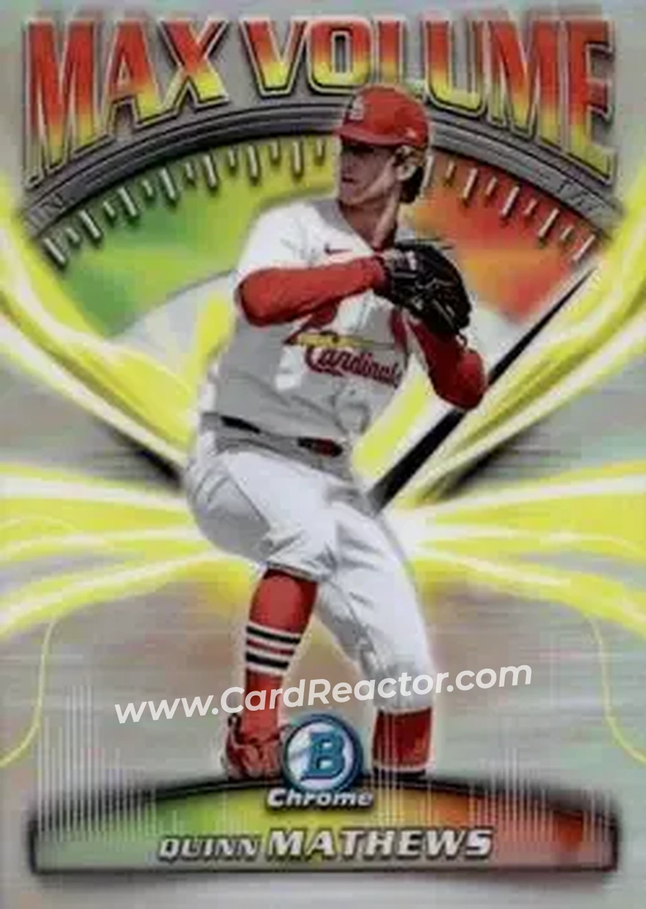 2025 Bowman Chrome - Max Volume #MV-10 - Quinn Mathews - St. Louis Cardinals - Front