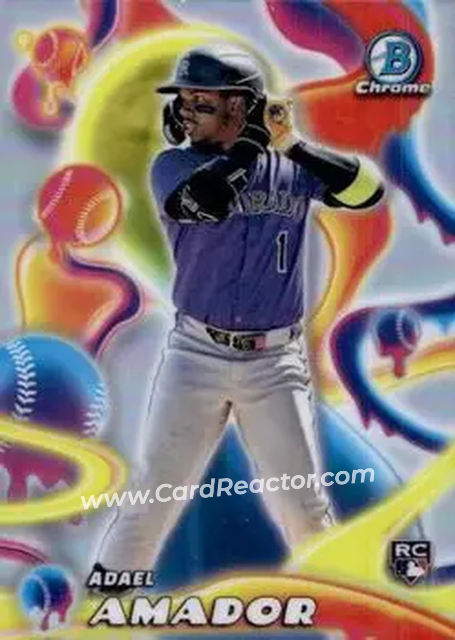 2025 Bowman Chrome - Melt Mashers #MM-5 - Adael Amador - Colorado Rockies - Front