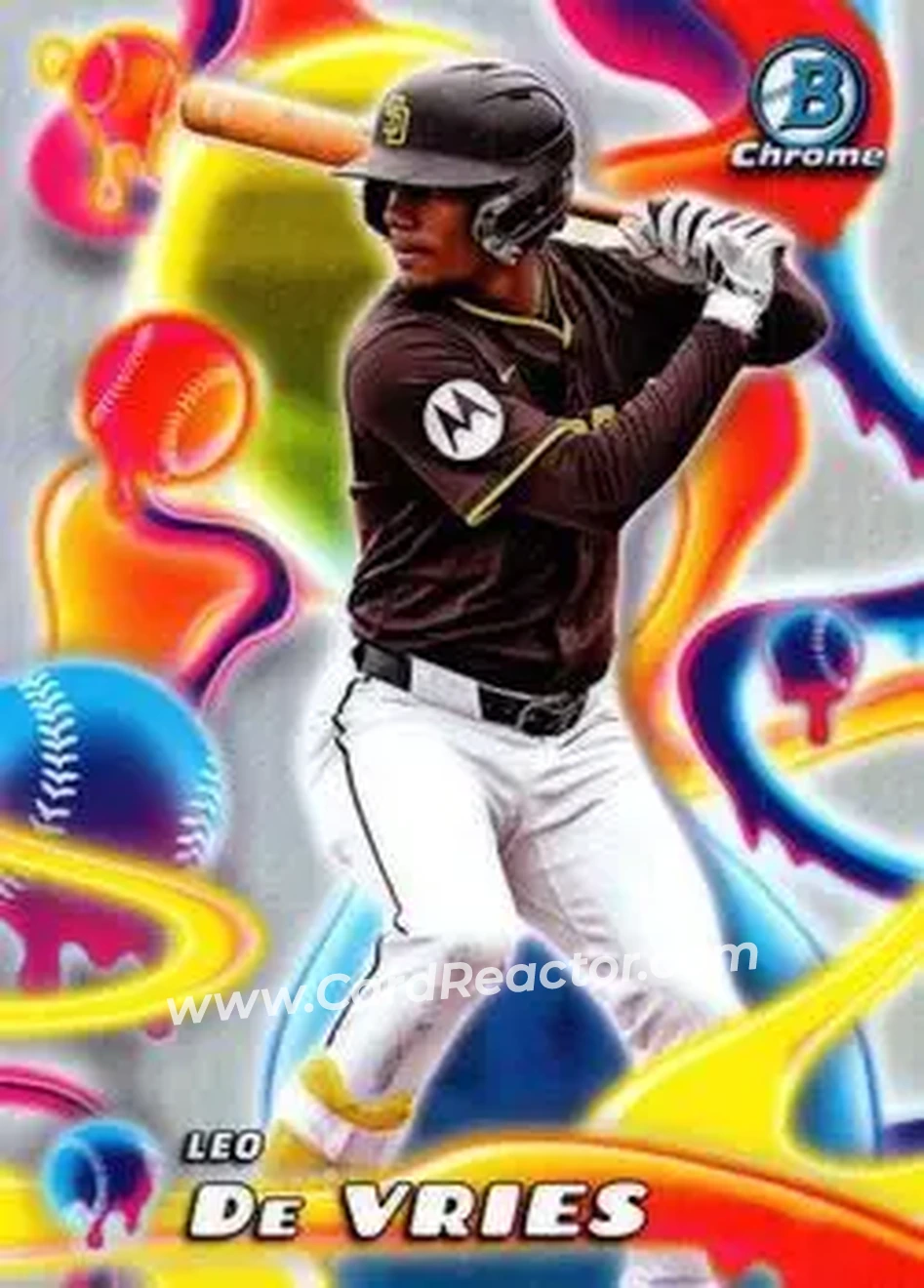 2025 Bowman Chrome - Melt Mashers #MM-8 - Leo De Vries - San Diego Padres - Front
