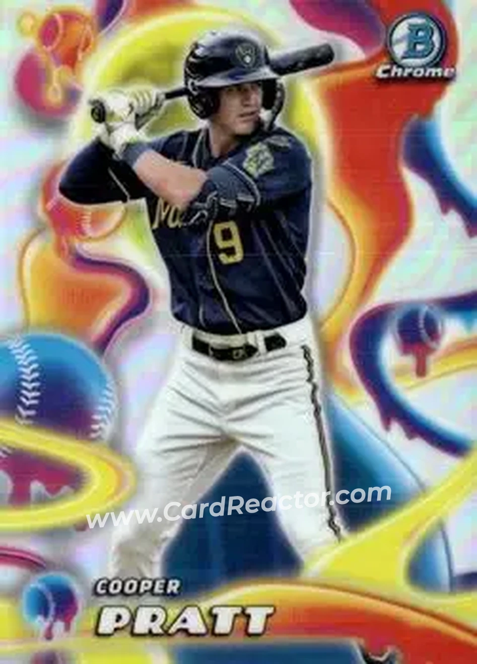 2025 Bowman Chrome - Melt Mashers #MM-9 - Cooper Pratt - Milwaukee Brewers - Front