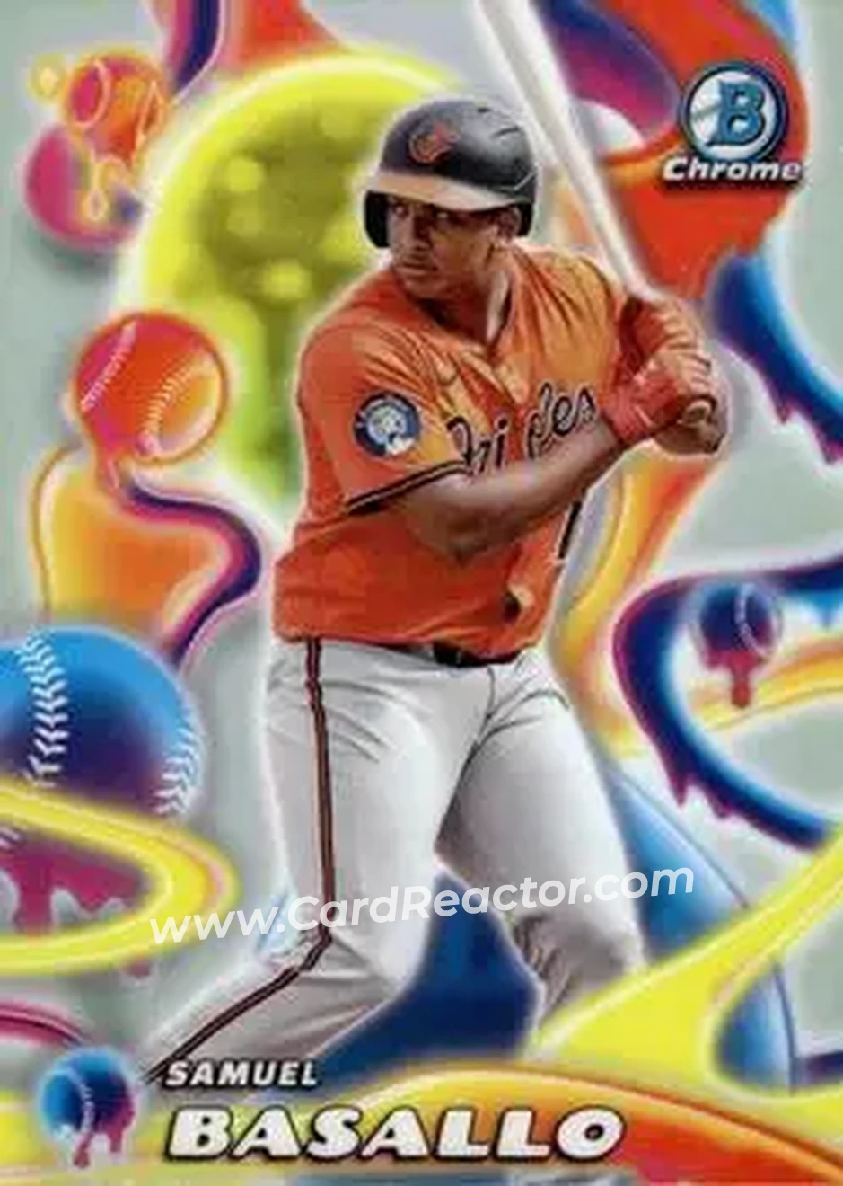 2025 Bowman Chrome - Melt Mashers #MM-12 - Samuel Basallo - Baltimore Orioles - Front