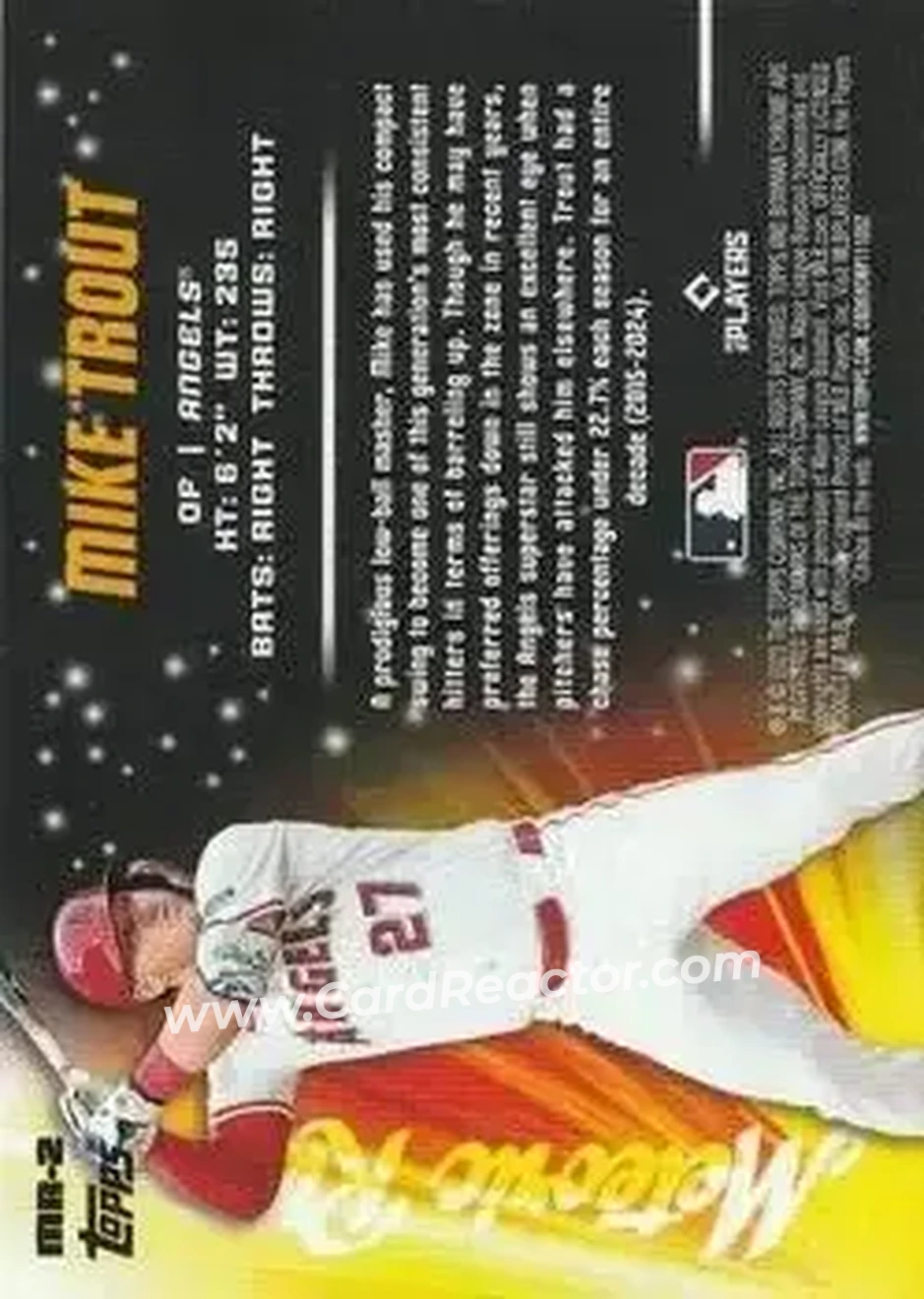 2025 Bowman Chrome - Meteoric Rise Mojo Mega Refractor #MR-2 - Mike Trout - Los Angeles Angels - Back