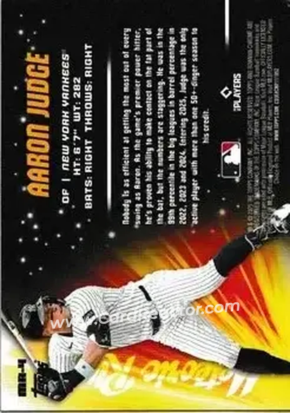 2025 Bowman Chrome - Meteoric Rise Mojo Mega Refractor #MR-4 - Aaron Judge - New York Yankees - Back