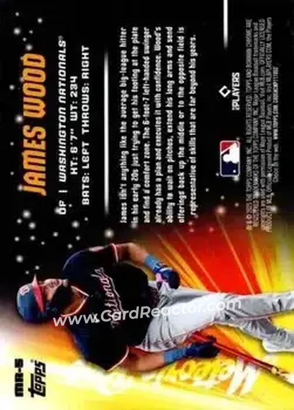 2025 Bowman Chrome - Meteoric Rise Mojo Mega Refractor #MR-5 - James Wood - Washington Nationals - Back