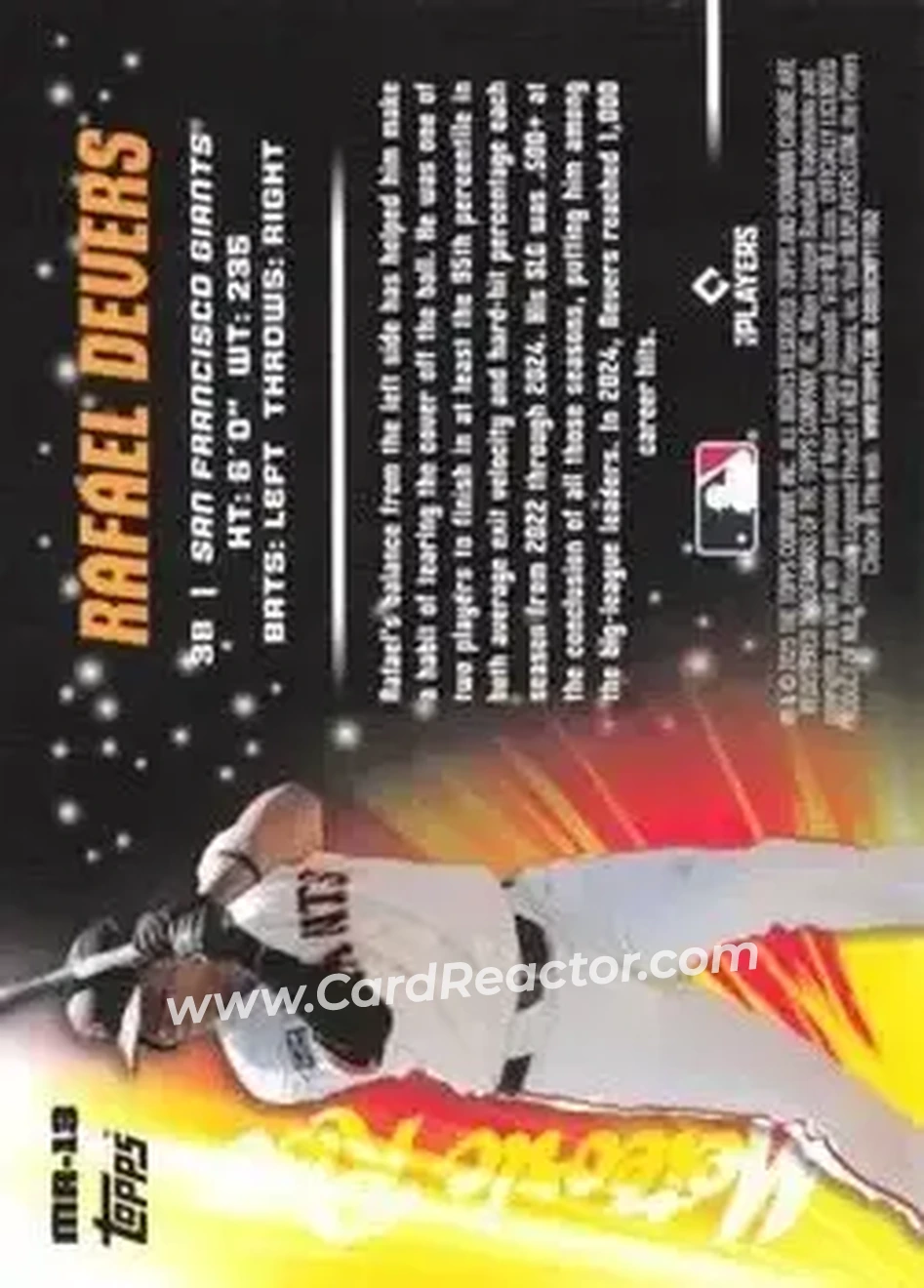 2025 Bowman Chrome - Meteoric Rise Mojo Mega Refractor #MR-13 - Rafael Devers - San Francisco Giants - Back