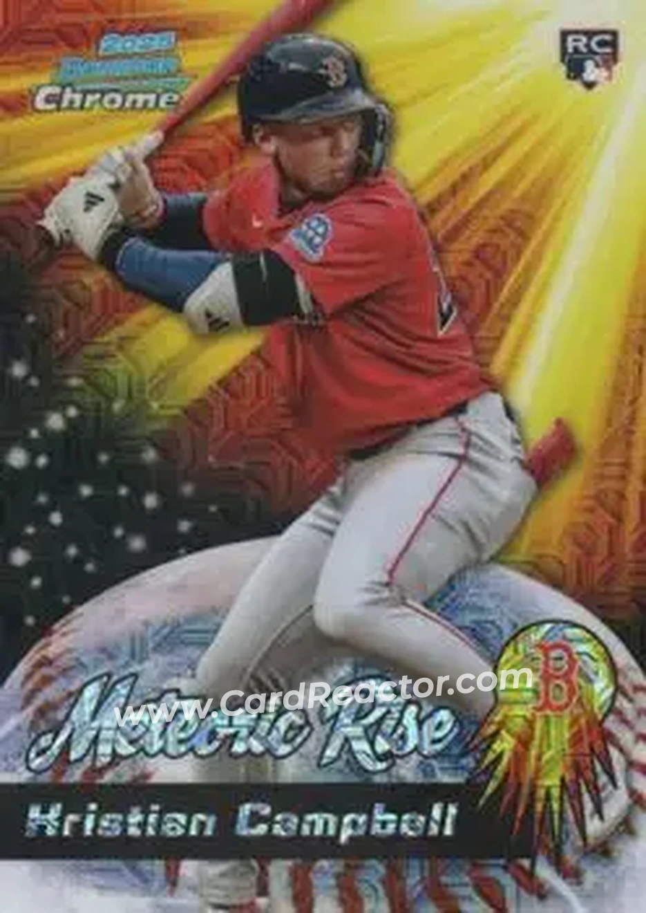2025 Bowman Chrome - Meteoric Rise Mojo Mega Refractor #MR-16 - Kristian Campbell - Boston Red Sox - Front