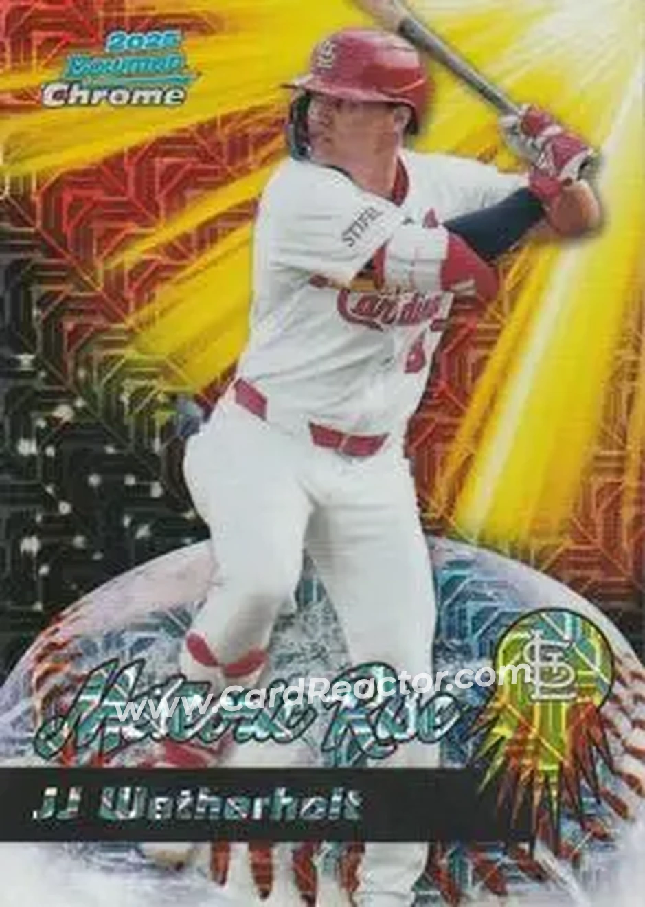 2025 Bowman Chrome - Meteoric Rise Mojo Mega Refractor #MR-20 - JJ Wetherholt - St. Louis Cardinals - Front