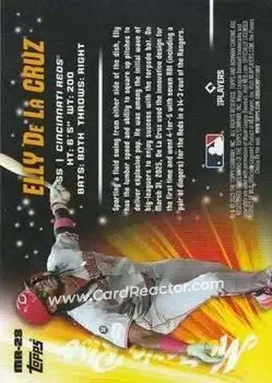 2025 Bowman Chrome - Meteoric Rise Mojo Mega Refractor #MR-23 - Elly De La Cruz - Cincinnati Reds - Back