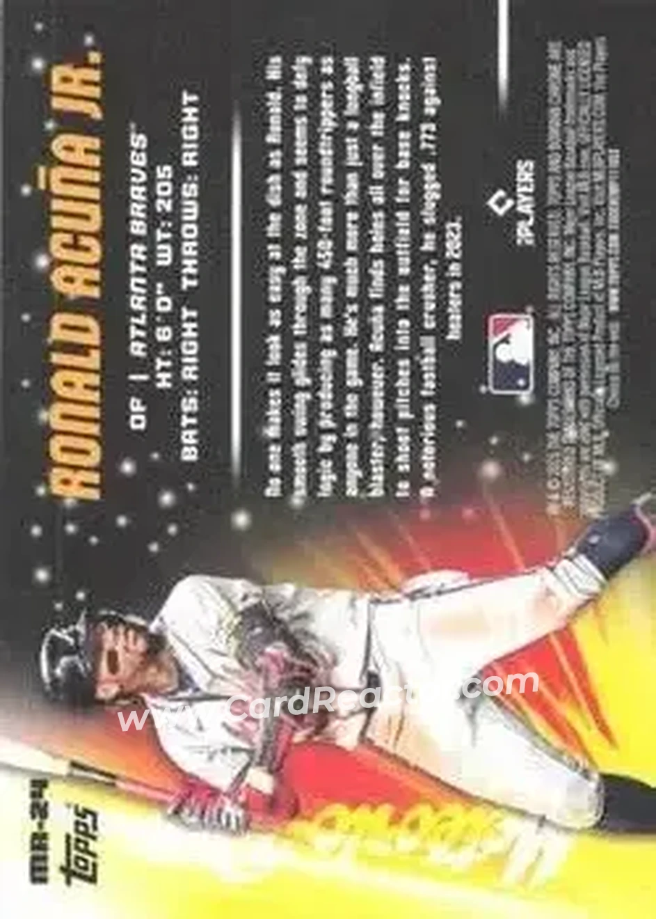 2025 Bowman Chrome - Meteoric Rise Mojo Mega Refractor #MR-24 - Ronald Acuña Jr. - Atlanta Braves - Back