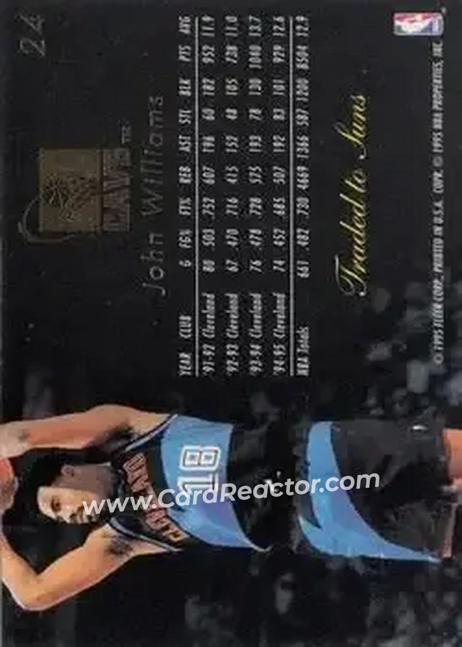 1995-96 Flair #24 - John Williams - Phoenix Suns - Back