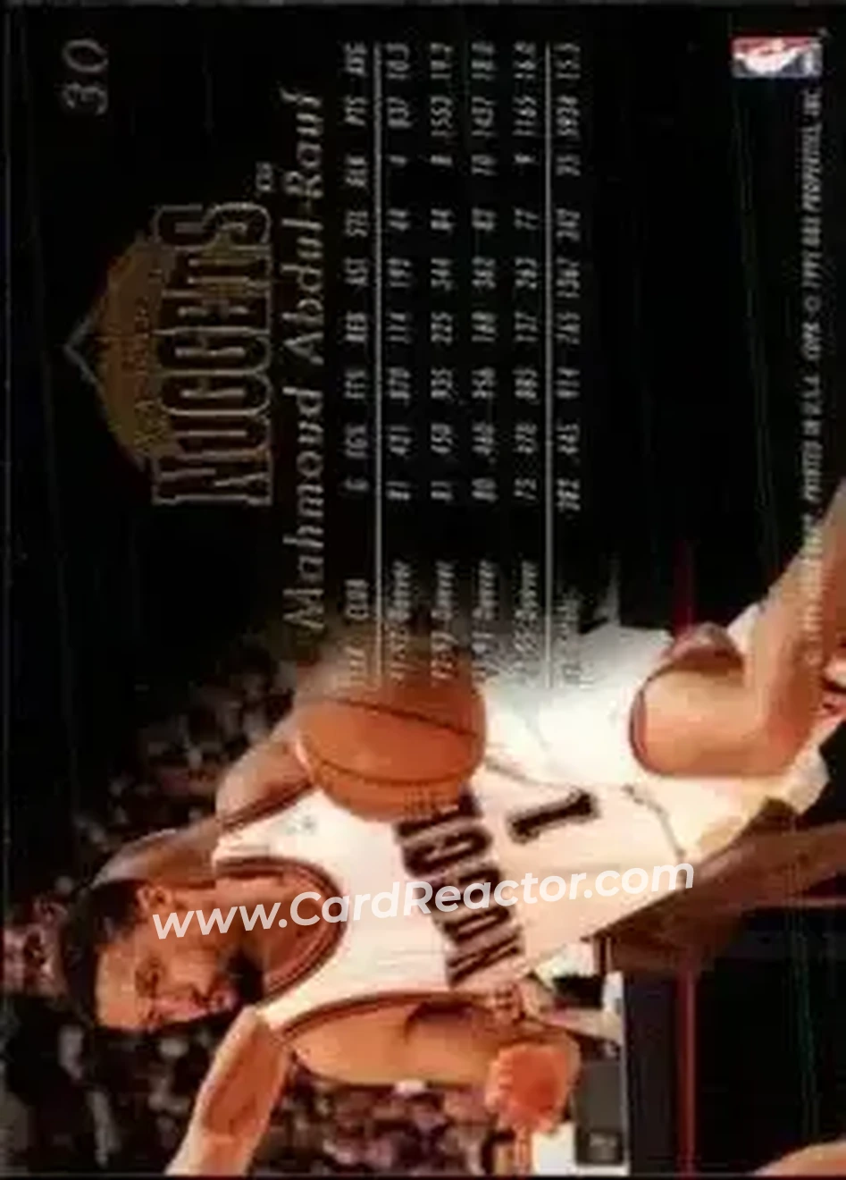 1995-96 Flair #30 - Mahmoud Abdul-Rauf - Denver Nuggets - Back