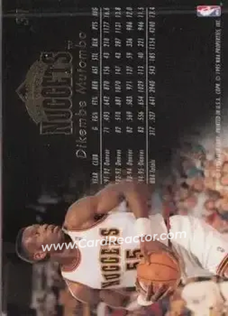 1995-96 Flair #31 - Dikembe Mutombo - Denver Nuggets - Back