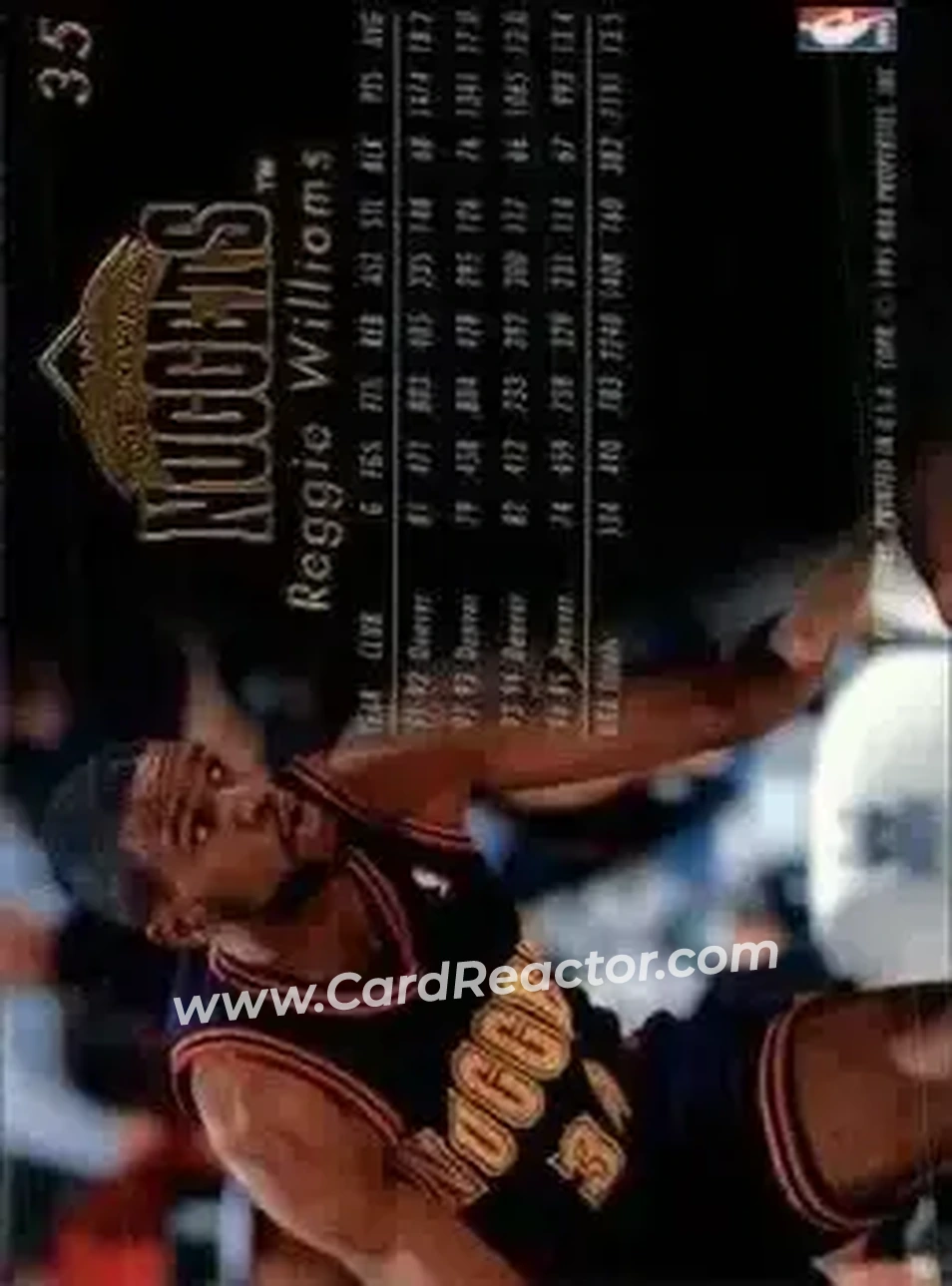 1995-96 Flair #35 - Reggie WIlliams - Denver Nuggets - Back