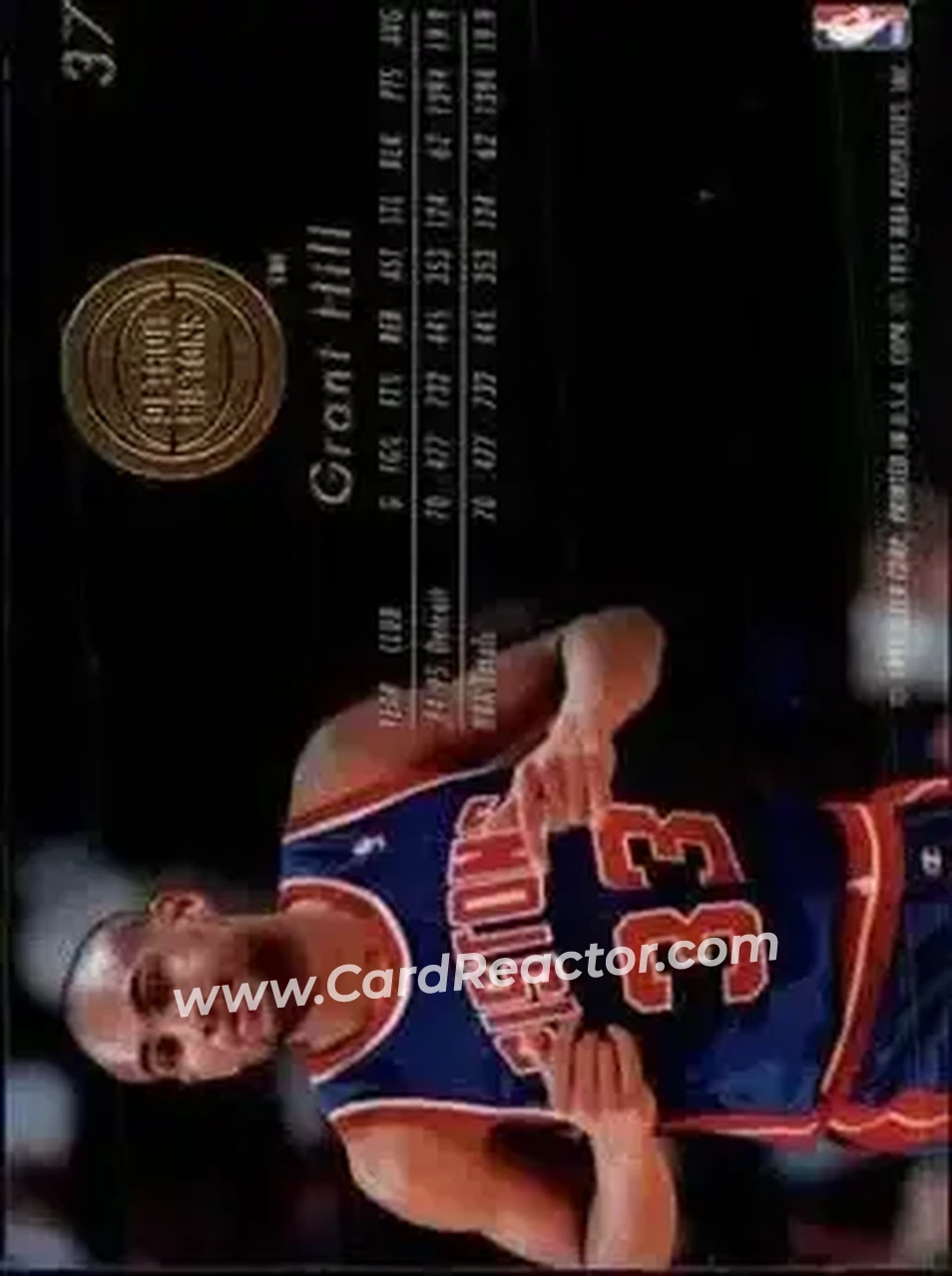 1995-96 Flair #37 - Grant Hill - Detroit Pistons - Back