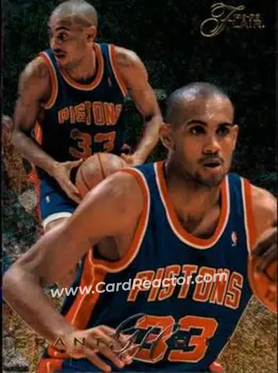 1995-96 Flair #37 - Grant Hill - Detroit Pistons - Front