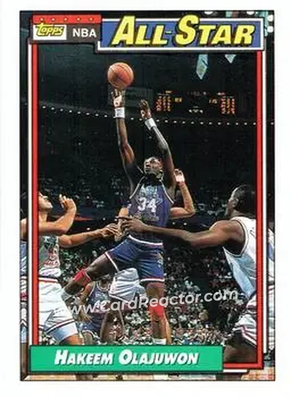 1992-93 Topps #105 - Hakeem Olajuwon - Houston Rockets - Front