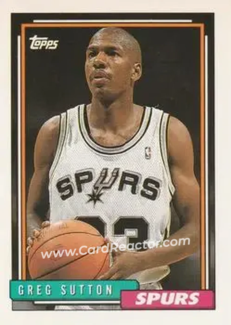 1992-93 Topps #136 - Greg Sutton - San Antonio Spurs - Front