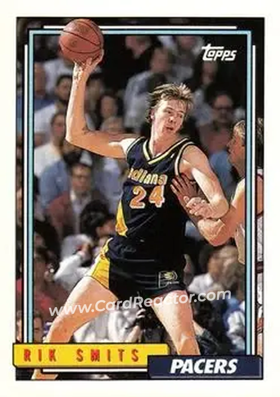 1992-93 Topps #140 - Rik Smits - Indiana Pacers - Front 1992-93 Topps #140 - Rik Smits - Indiana Pacers - Front