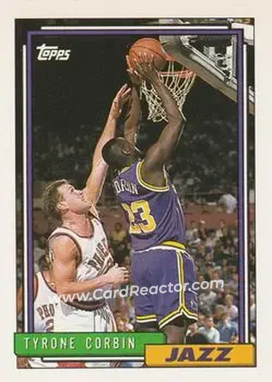 1992-93 Topps #145 - Tyrone Corbin - Utah Jazz - Front