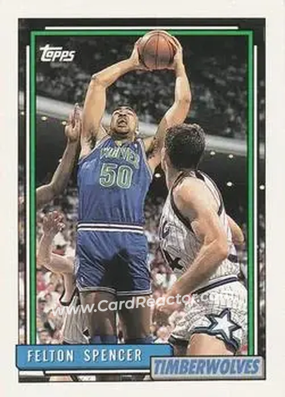 1992-93 Topps #152 - Felton Spencer - Minnesota Timberwolves - Front