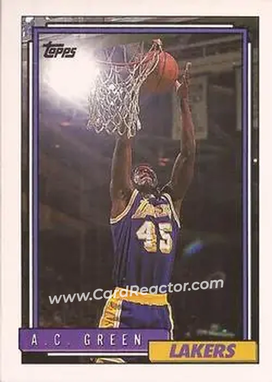 1992-93 Topps #159 - A.C. Green - Los Angeles Lakers - Front