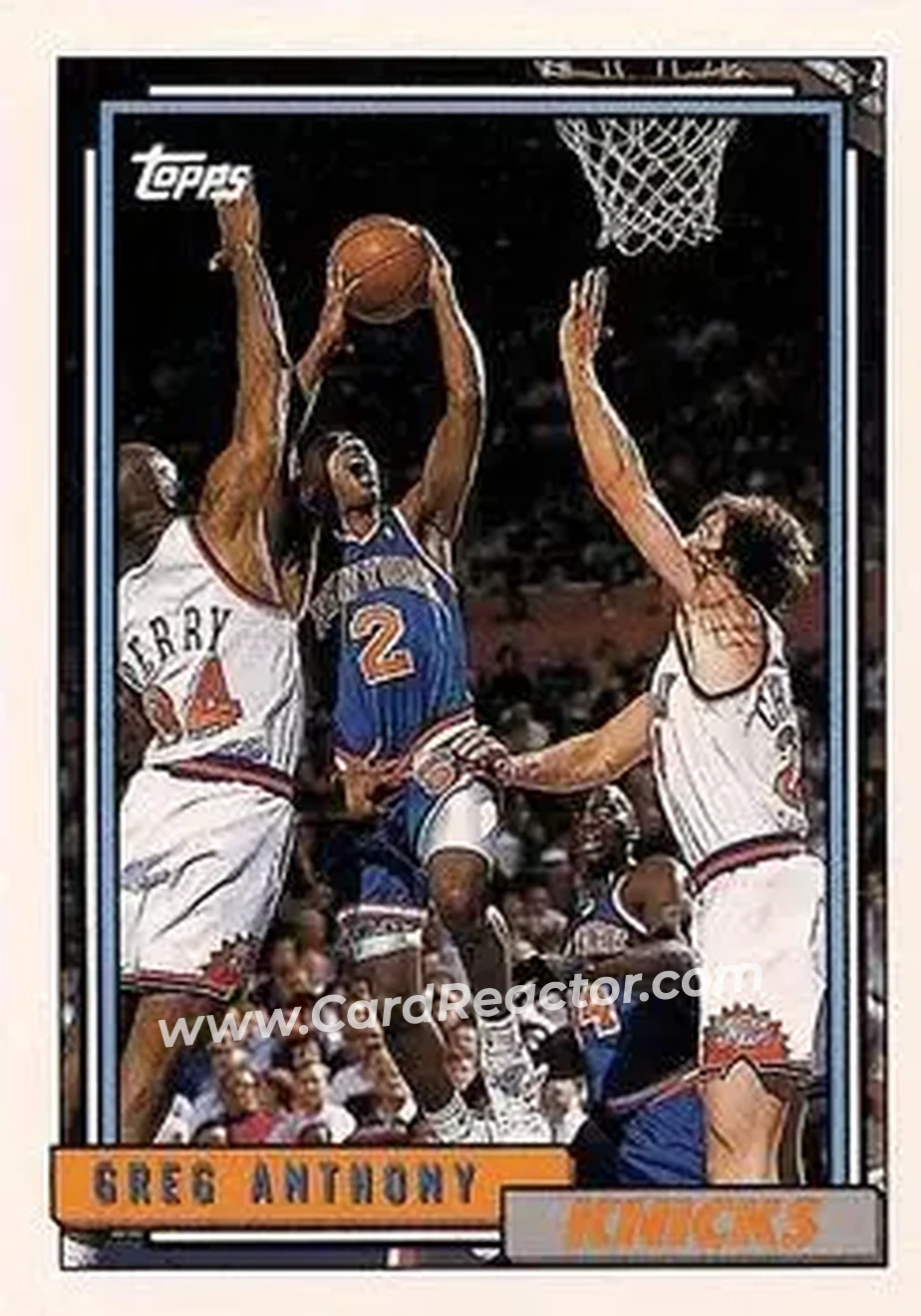 1992-93 Topps #166 - Greg Anthony - New York Knicks - Front