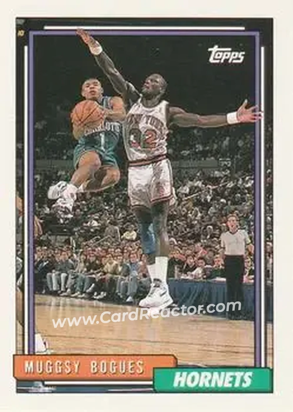 1992-93 Topps #176 - Muggsy Bogues - Charlotte Hornets - Front