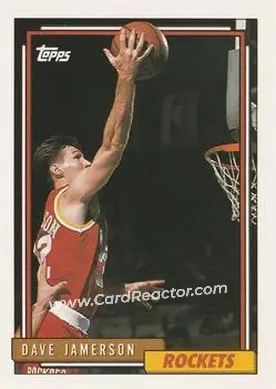 1992-93 Topps #179 - Dave Jamerson - Houston Rockets - Front