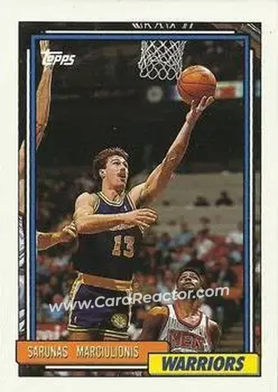 1992-93 Topps #357 - Šarūnas Marčiulionis - Golden State Warriors
