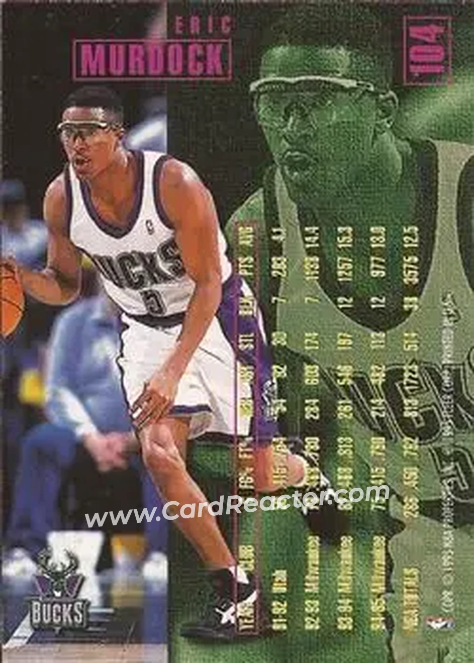 1995-96 Fleer #104 - Eric Murdock - Milwaukee Bucks - Back