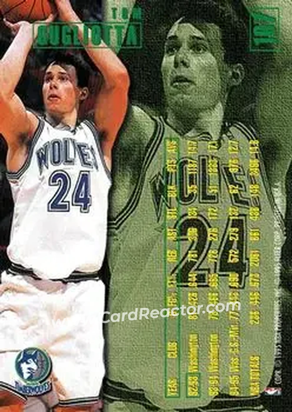 1995-96 Fleer #107 - Tom Gugliotta - Minnesota Timberwolves - Back
