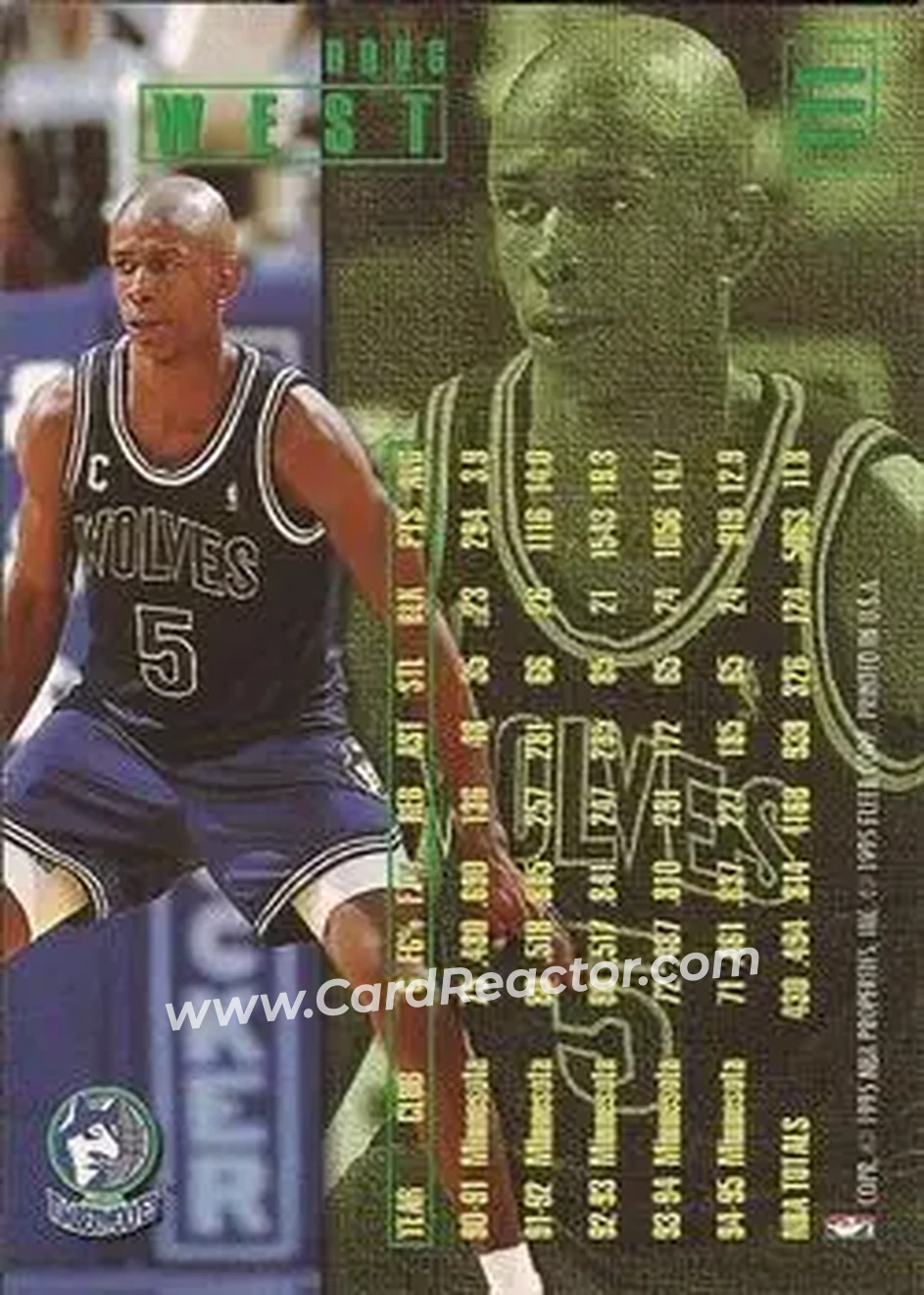 1995-96 Fleer #111 - Doug West - Minnesota Timberwolves - Back