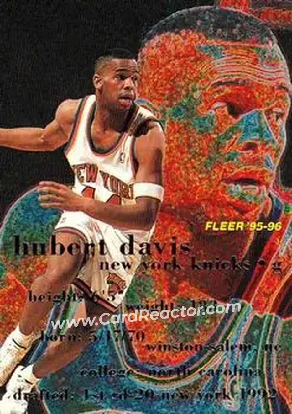 1995-96 Fleer #119 - Hubert Davis - New York Knicks - Front