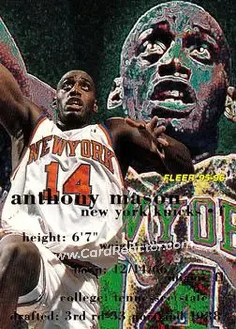 1995-96 Fleer #122 - Anthony Mason - New York Knicks - Front
