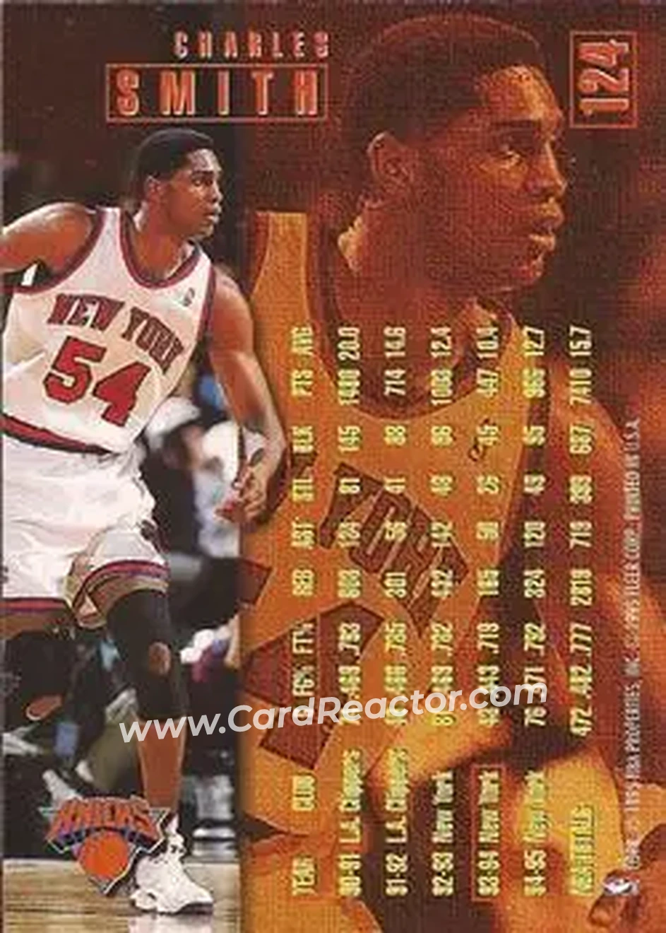 1995-96 Fleer #124 - Charles Smith - New York Knicks - Back