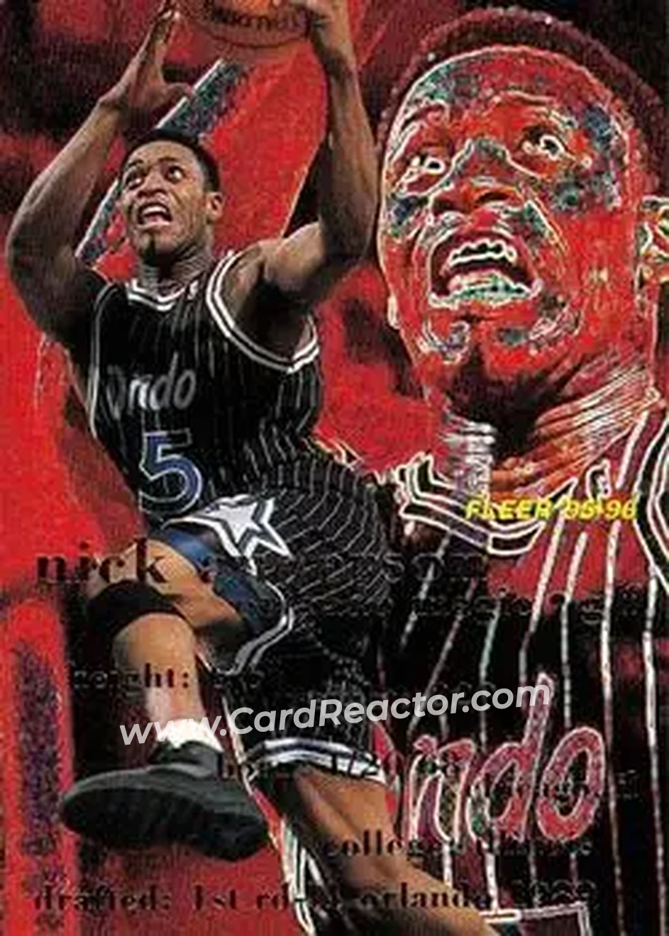 1995-96 Fleer #126 - Nick Anderson - Orlando Magic - Front