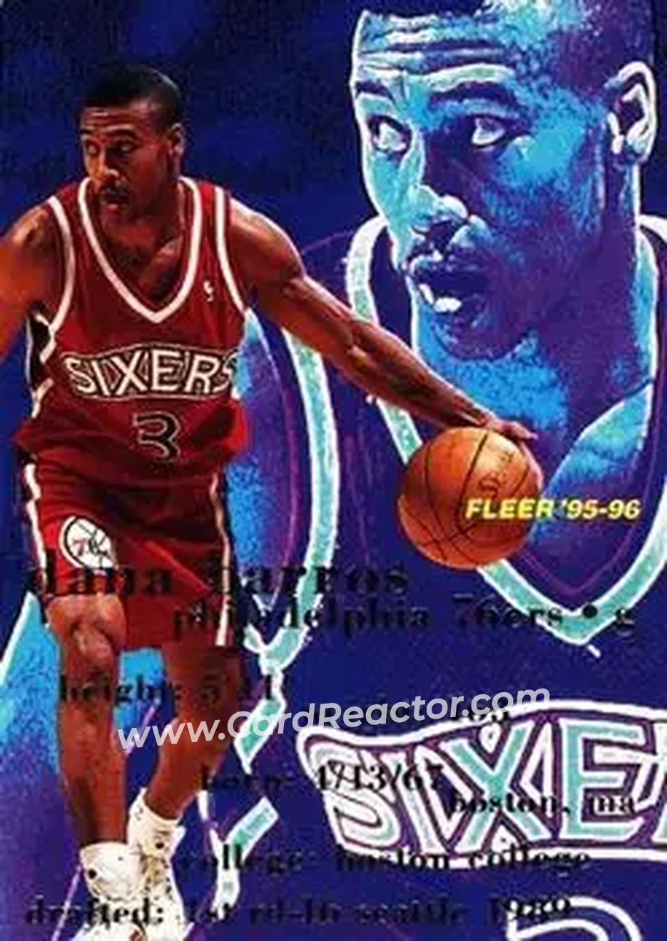 1995-96 Fleer #135 - Dana Barros - Philadelphia 76ers - Front