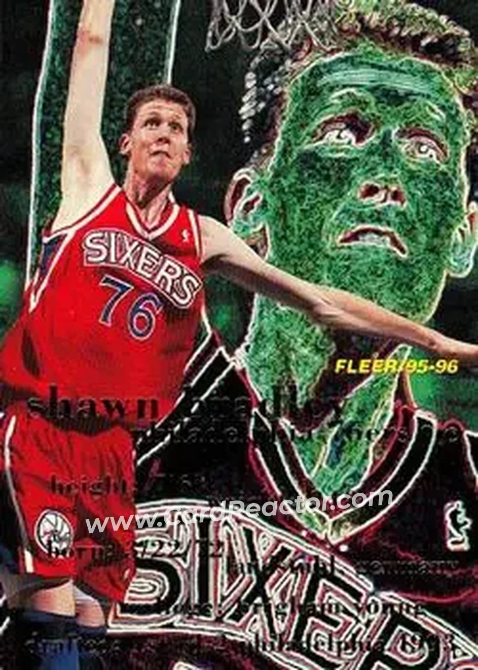 1995-96 Fleer #136 - Shawn Bradley - Philadelphia 76ers - Front