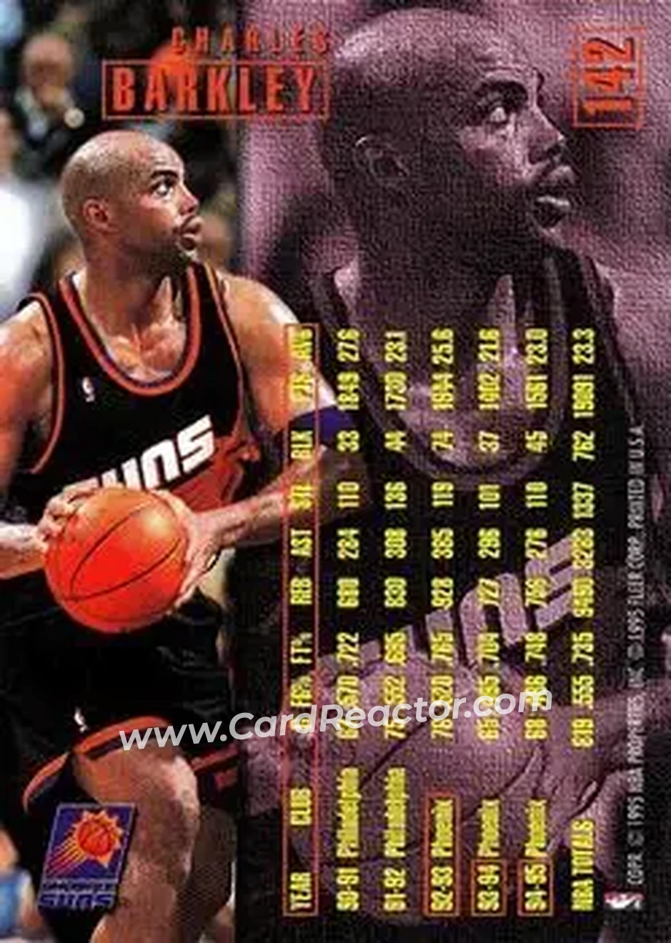 1995-96 Fleer #142 - Charles Barkley - Phoenix Suns - Back