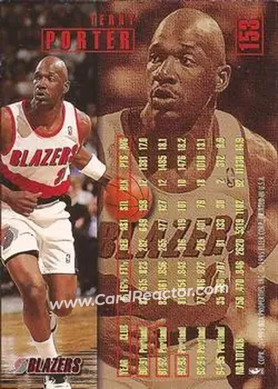 1995-96 Fleer #153 - Terry Porter - Portland Trail Blazers - Back