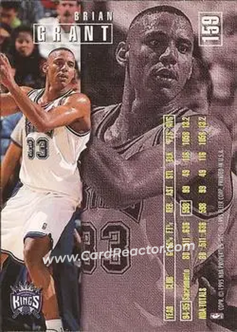 1995-96 Fleer #159 - Brian Grant - Sacramento Kings - Back